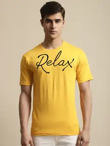 Miaz Lifestyle Typography Printed Short Sleeve Round Neck Running Pure Cotton T-shirt