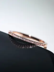 Peora Rose Gold-Plated AD-Studded Finger Ring