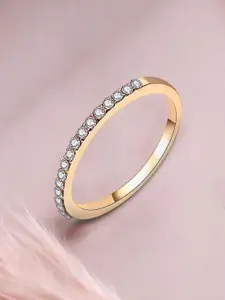 Peora Gold-Plated American Daimond-Studded Finger Ring