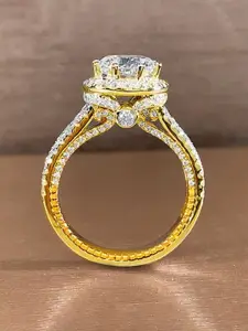 Peora Gold-Plated AD Stone Studded Finger Ring