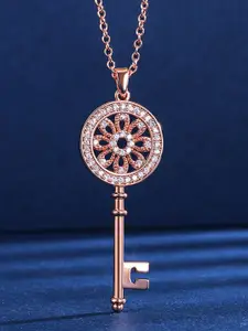 Peora Rose Gold-Plated Chain With Pendant