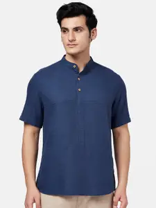 7 Alt by Pantaloons Mandarin Collar Cotton Linen Casual Shirt