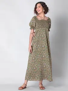 FabAlley Floral Printed Georgette Maxi Dress