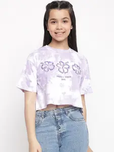 Lil Tomatoes Tie-Dye Embroidered Boxy Crop Top