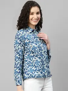 DEEBACO Floral Printed Cotton Casual Shirt
