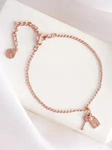 JOKER & WITCH Rose Gold Plated Love Lock Bracelet Charm