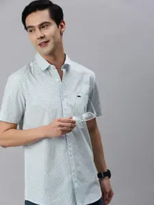 Classic Polo Slim Fit Geometric Printed Cotton Casual Shirt