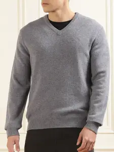 HACKETT LONDON V-Neck Long Sleeves Wool Pullover