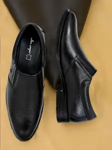 Allen Cooper Men Textured Leather Formal Slip-On Shoes