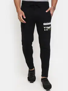 V-Mart Men Mid-Rise Typography Printed Embroidered Straight Track Pants