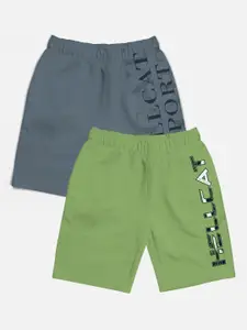 HELLCAT Boys Pack of 2 Typography Printed Shorts