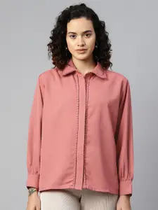 plusS Solid Opaque Casual Shirt