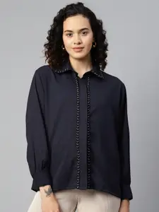 plusS Solid Opaque Casual Shirt