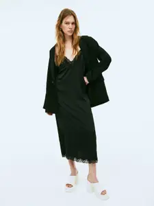H&M Women Lace-Trimmed Slip Dress