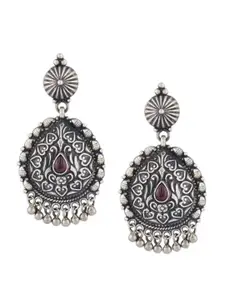 ahilya 92.5 Sterling Silver-Plated Contemporary Drop Earrings