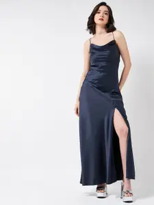 MAGRE Shoulder Straps Satin Cut-Outs Maxi Dress