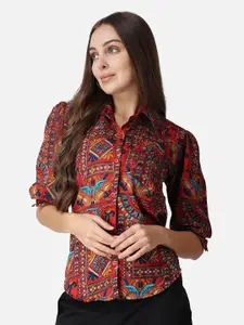 SCORPIUS Ethnic Motifs Printed Classic Fit Casual Shirt