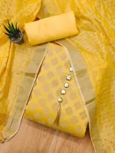 KALINI Floral Woven Design Unstitched Dress Material