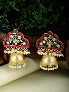 XAGO Gold-Plated Dome Shaped Jhumka Earrings