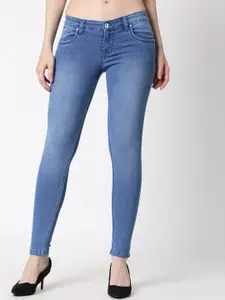High Star Women Slim Fit Mid-Rise Light Fade Stretchable Jeans