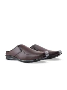 HikBi Men Textured Leather Formal Slip-On Shoes