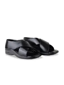 HikBi Lightweight Leather Close Back Slip on Shoe-Style Sandals