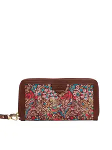 TEAL BY CHUMBAK Women Floral Printed Canvas Zip Around Wallet