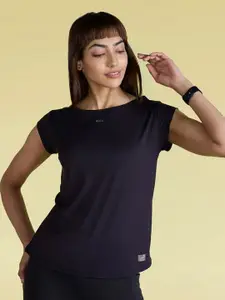 KICA Women Super Soft Round Neck Cap Sleeves Yoga Top