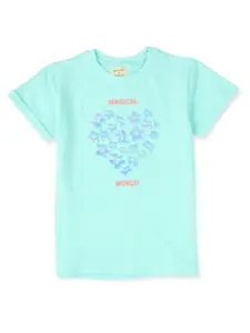 Gini and Jony Infant Girls Round Neck Floral Printed Cotton Top