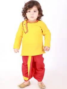 KID1 Infant Boys Embroidered Pure Cotton Kurta with Dhoti Pants