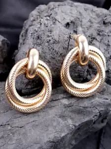 VAGHBHATT Gold-Plated Circular Drop Earrings