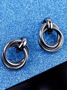 VAGHBHATT Copper-Plated Circular Drop Earrings