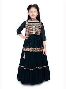 Tiny Kingdom Girls Embroidered Ready to Wear Lehenga With Blouse & With Dupatta