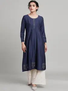 W The Folksong Embroidered Thread Work Kurta