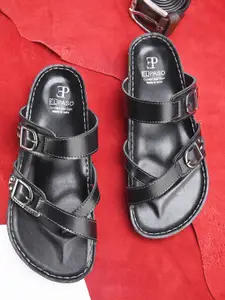 El Paso Men Buckle Detail Comfort Sandals