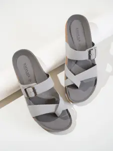 RAPAWALK Men Buckle Detail Comfort Sandals