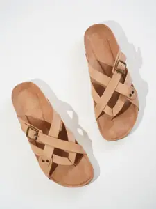 RAPAWALK Men Open Toe Buckle Detail Comfort Sandals