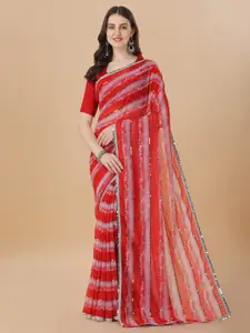 Fab Dadu Striped Pure Georgette Saree