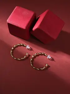 SOHI Gold-Plated Contemporary Hoop Earrings
