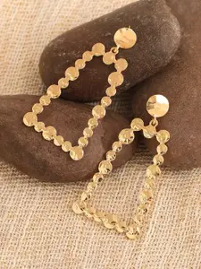 SOHI Gold-Plated Geormetric Drop Earrings