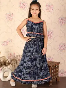 VASTRAMAY Girls Bandhani Printed Ready to Wear Lehenga Choli Set