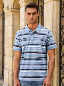 Lee Striped Polo Collar Cotton Slim Fit T-shirt