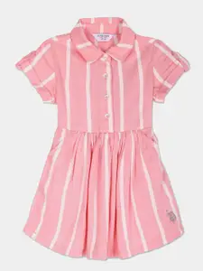 U.S. Polo Assn. Kids Girls Striped Shirt Dress