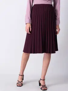 FabAlley Accordion Pleated A-Line Midi Skirt