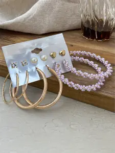 Peora Gold-Toned Contemporary Hoop Earrings