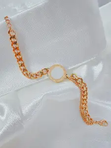 Peora Men Rose Gold-Plated Link Bracelet
