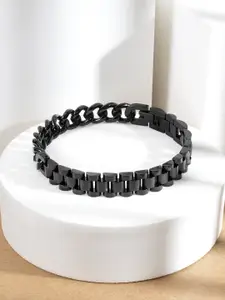 Peora Men Black Link Bracelet