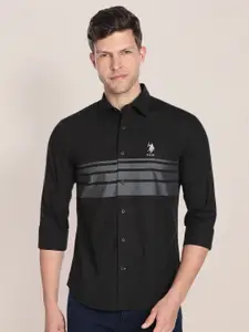 U.S. Polo Assn. Horizontal Stripes Pure Cotton Casual Shirt