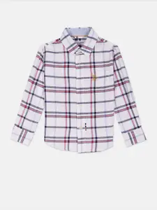 U.S. Polo Assn. Kids Boys Tartan Checks Pure Cotton Casual Shirt