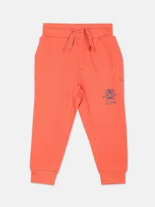 U.S. Polo Assn. Kids Boys Mid-Rise Straight Fit Pure Cotton Joggers